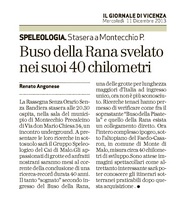 11-12-2013 Il Giornale di Vicenza-Buso della Rana svelato nei suoi 40 chilometri.